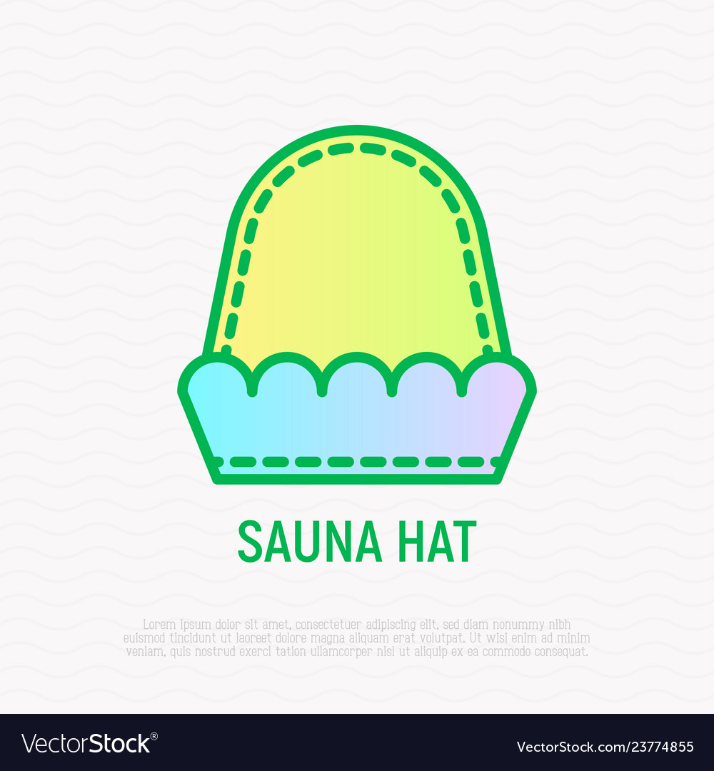 Sauna hat thin line icon spa accessory