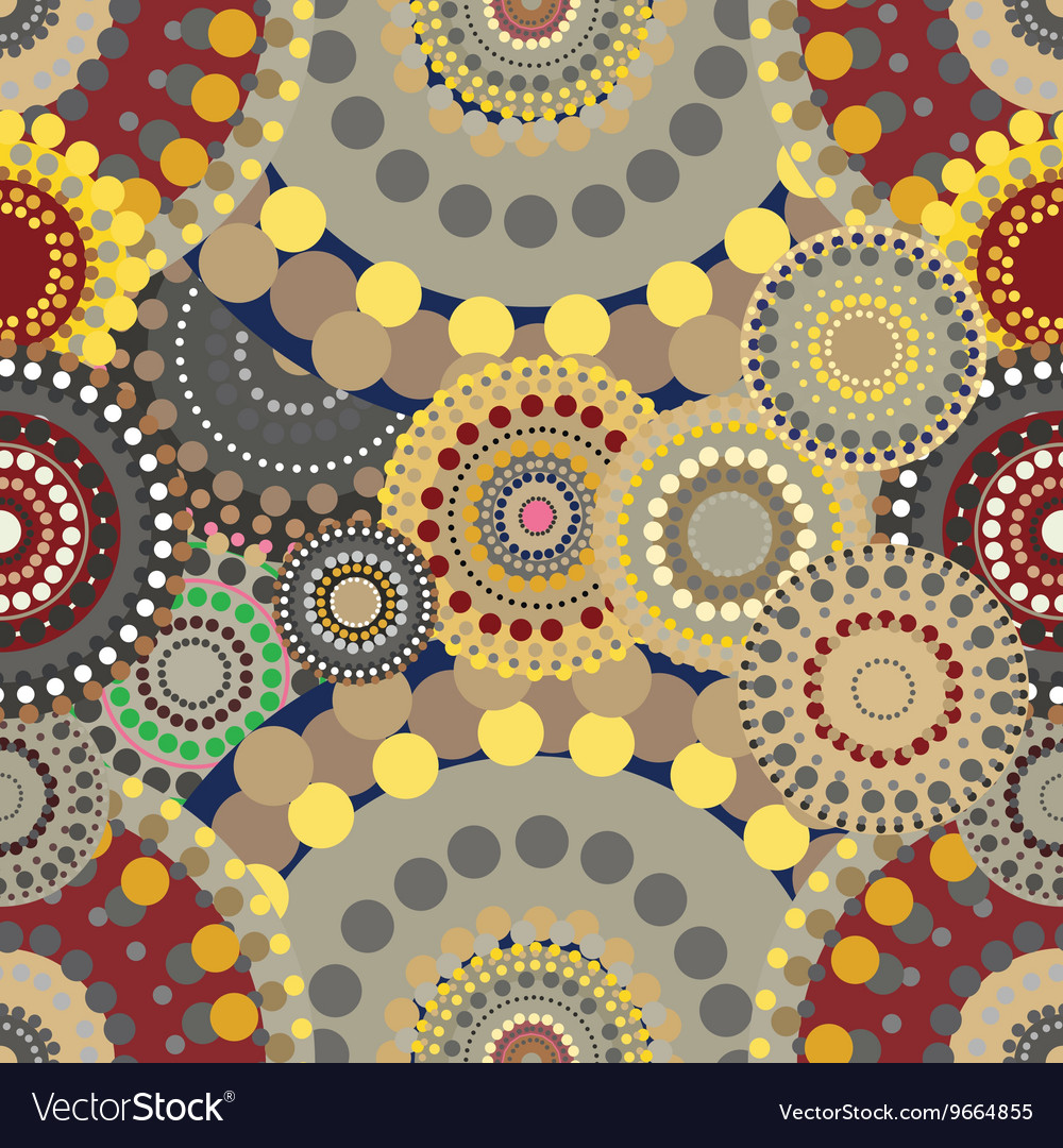 Seamless retro pattern with vivid colorful painted