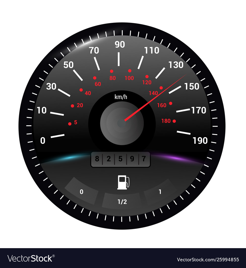 Speedometer car speed dashboard panel and Vector Image