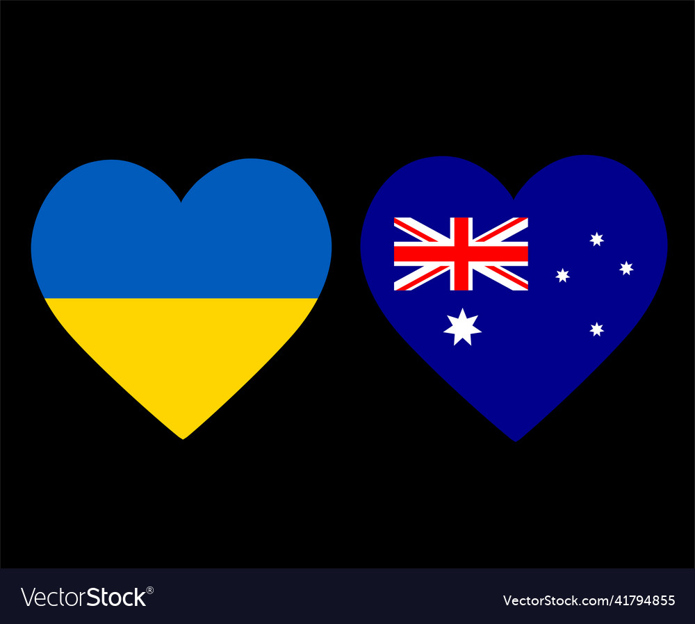 Ukraine and australia flags national europe icons