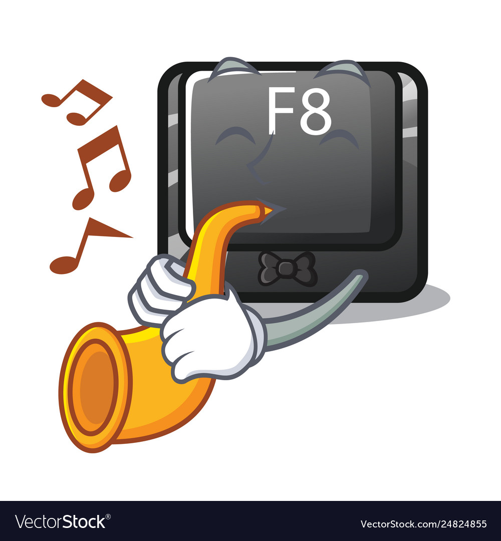 With trumpet f8 button installed on computer Vector Image