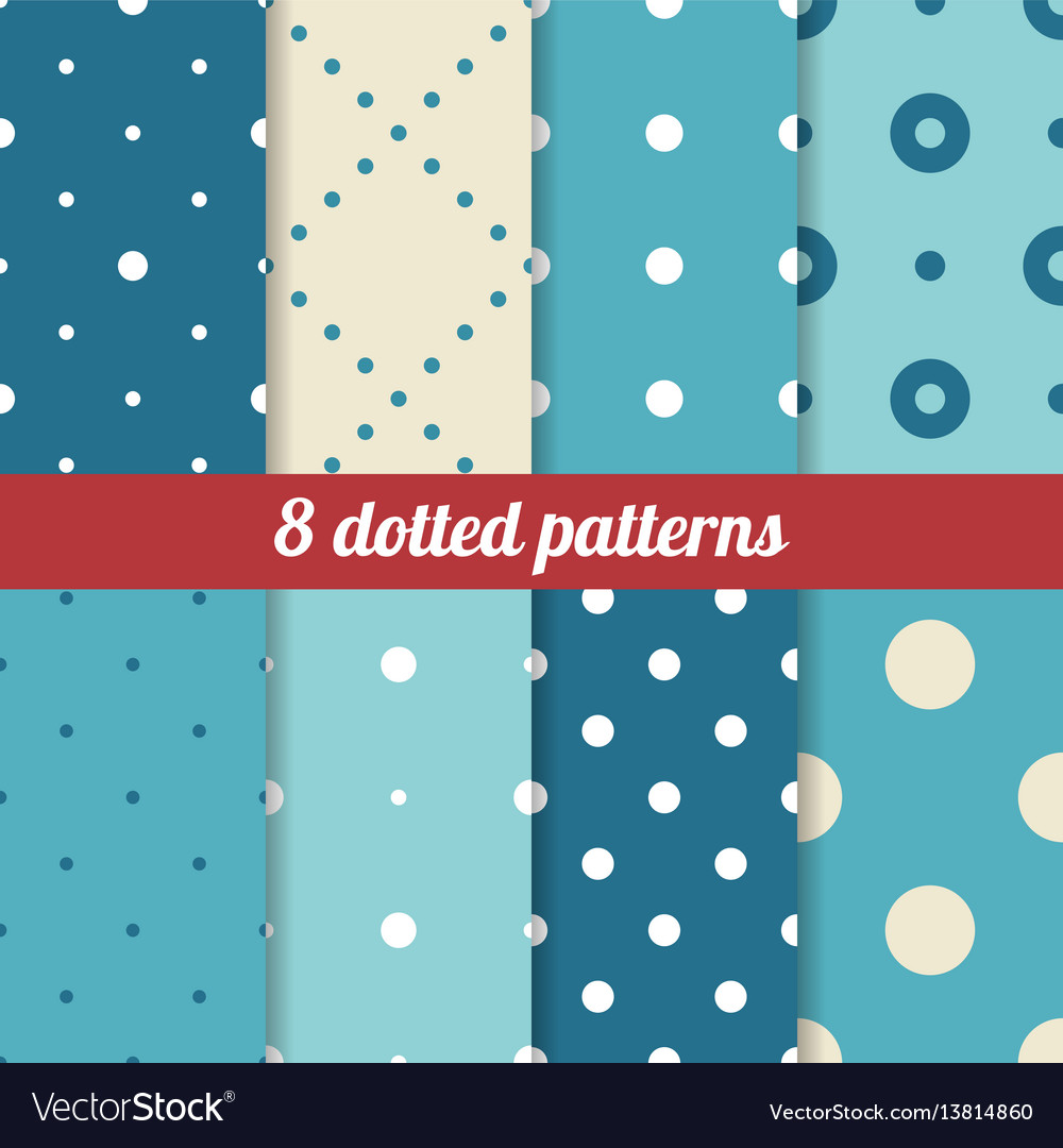 Blue dotted patterns Royalty Free Vector Image