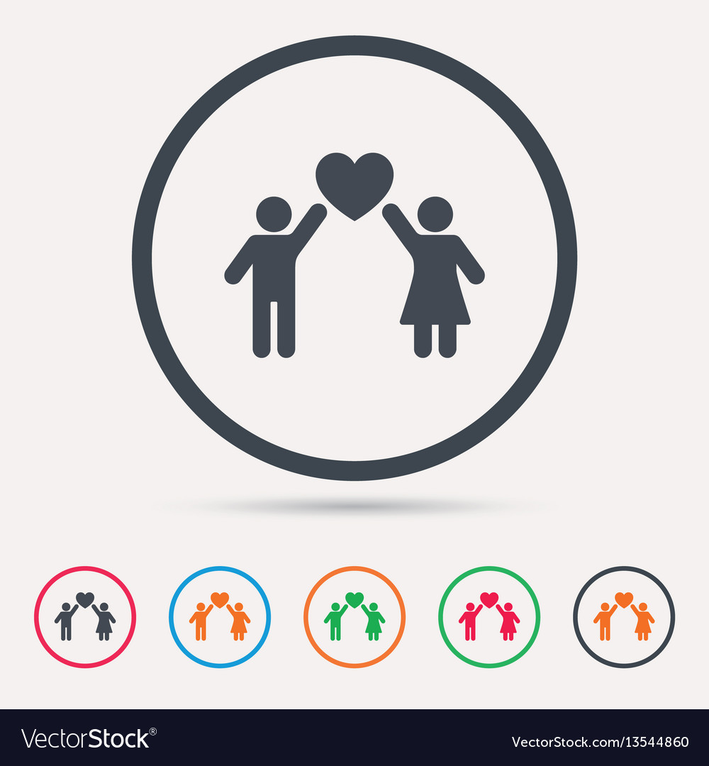 Couple love icon traditional young family sign Vector Image