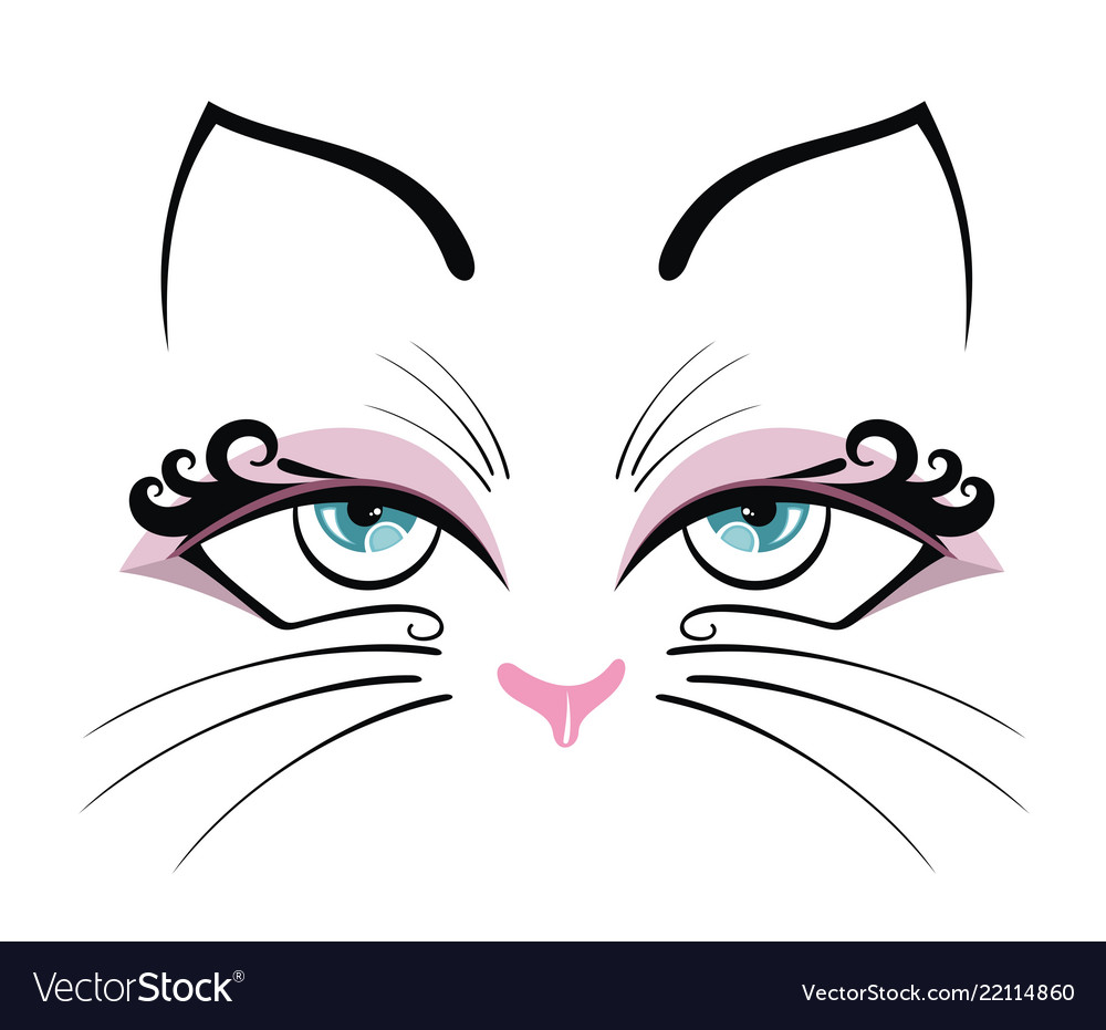 Cute cat with blue eyes design Royalty Free Vector Image