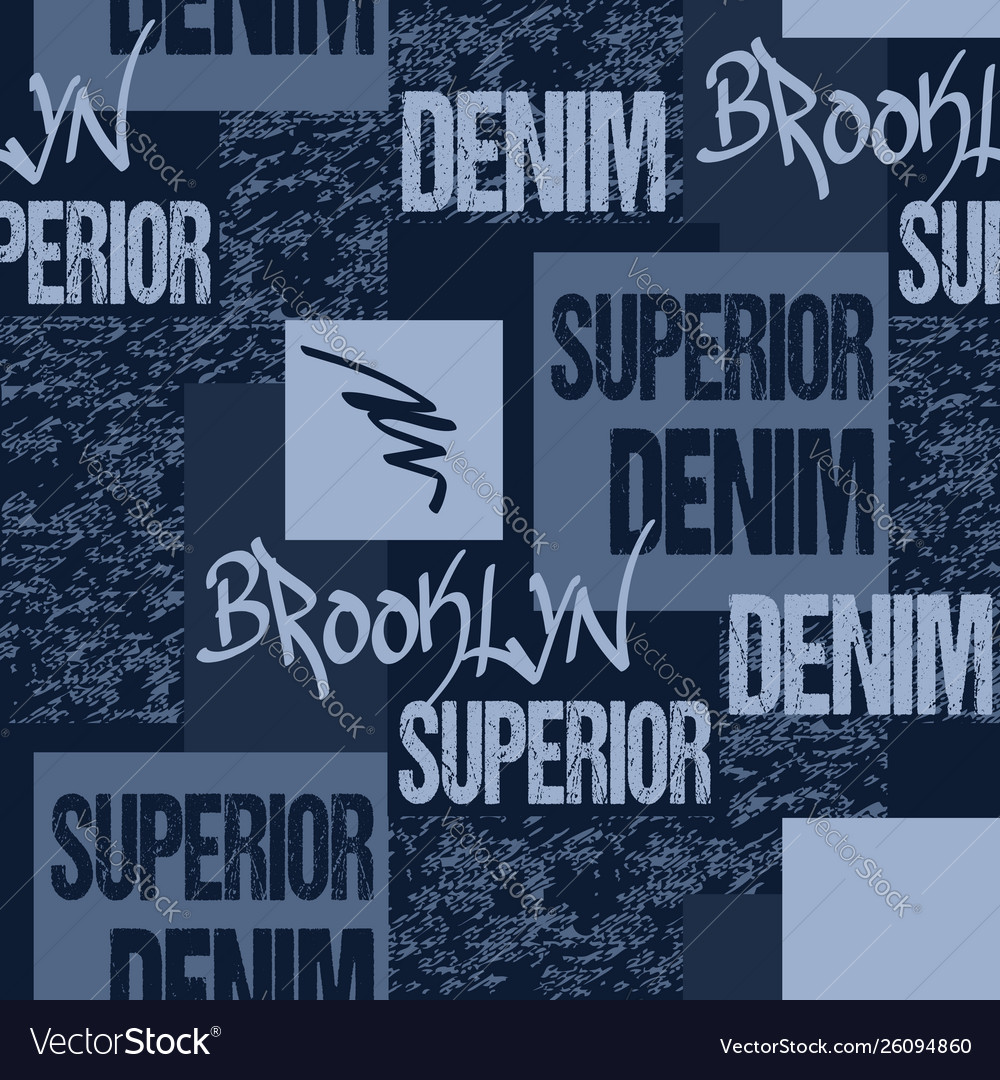 Denim typography brooklyn new york artwork