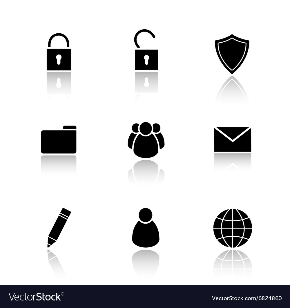 File manager drop shadow icons set