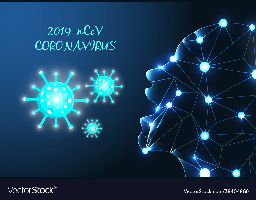 Hologram coronavirus covid-2019 on a blue Vector Image