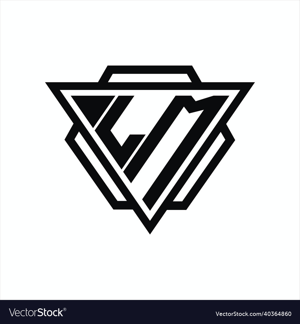 Lm logo monogram with triangle and hexagon