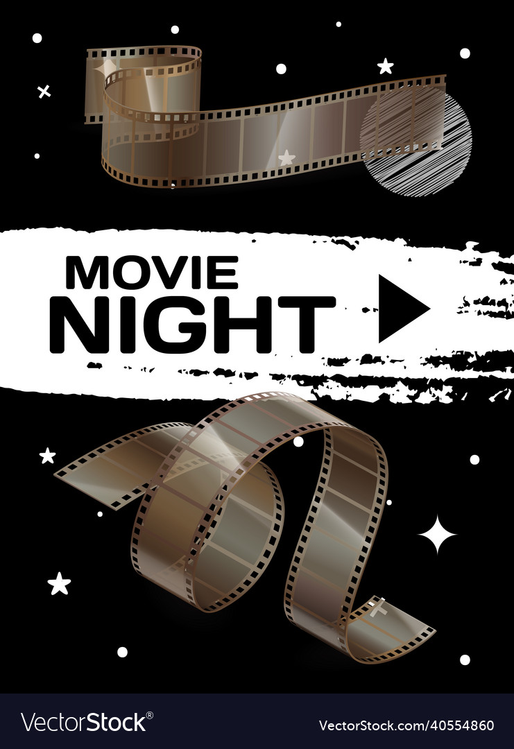 Movie night banner with cinema