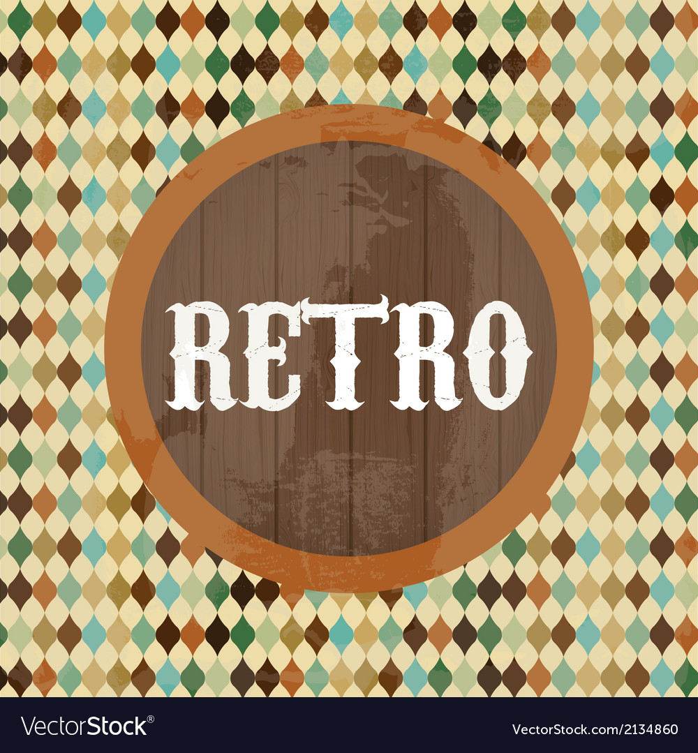Retro label over pattern background
