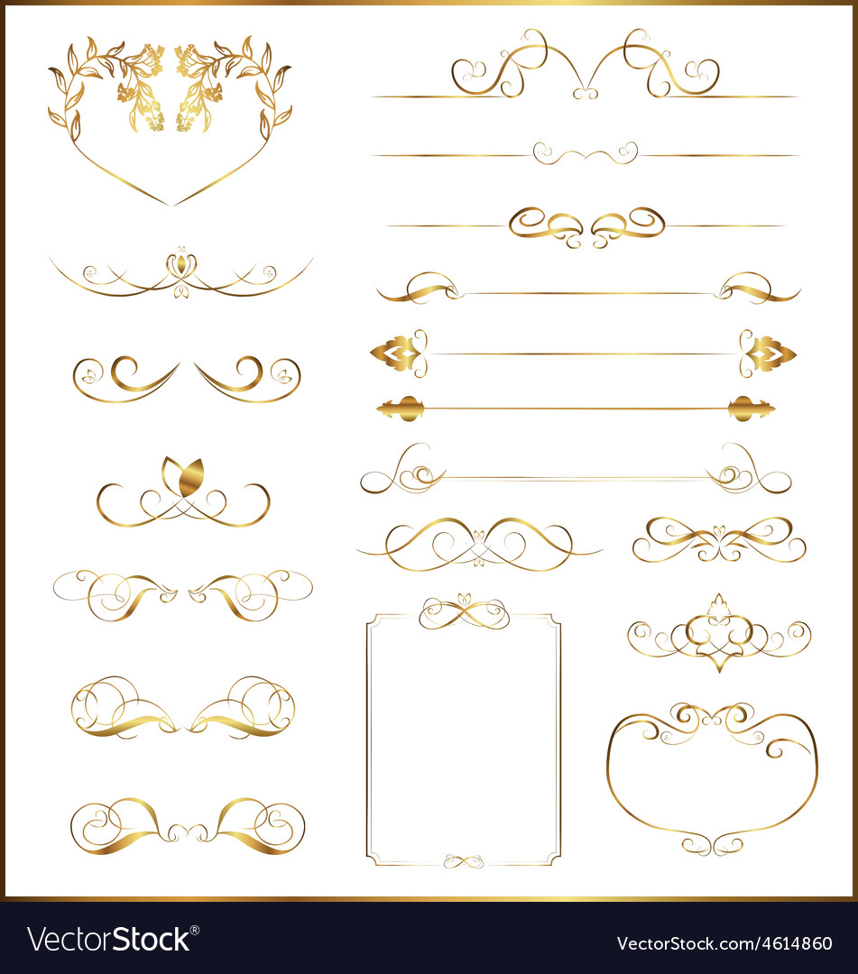 Set calligraphic gold