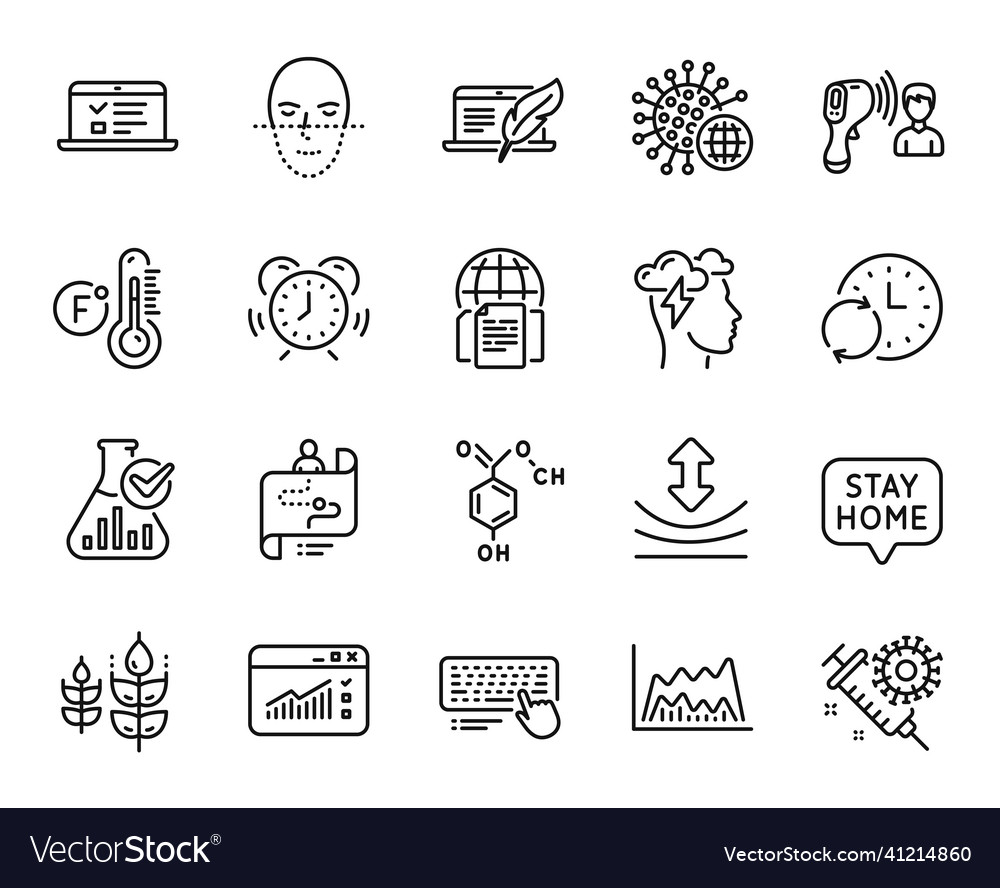 Set of stay home internet documents Royalty Free Vector