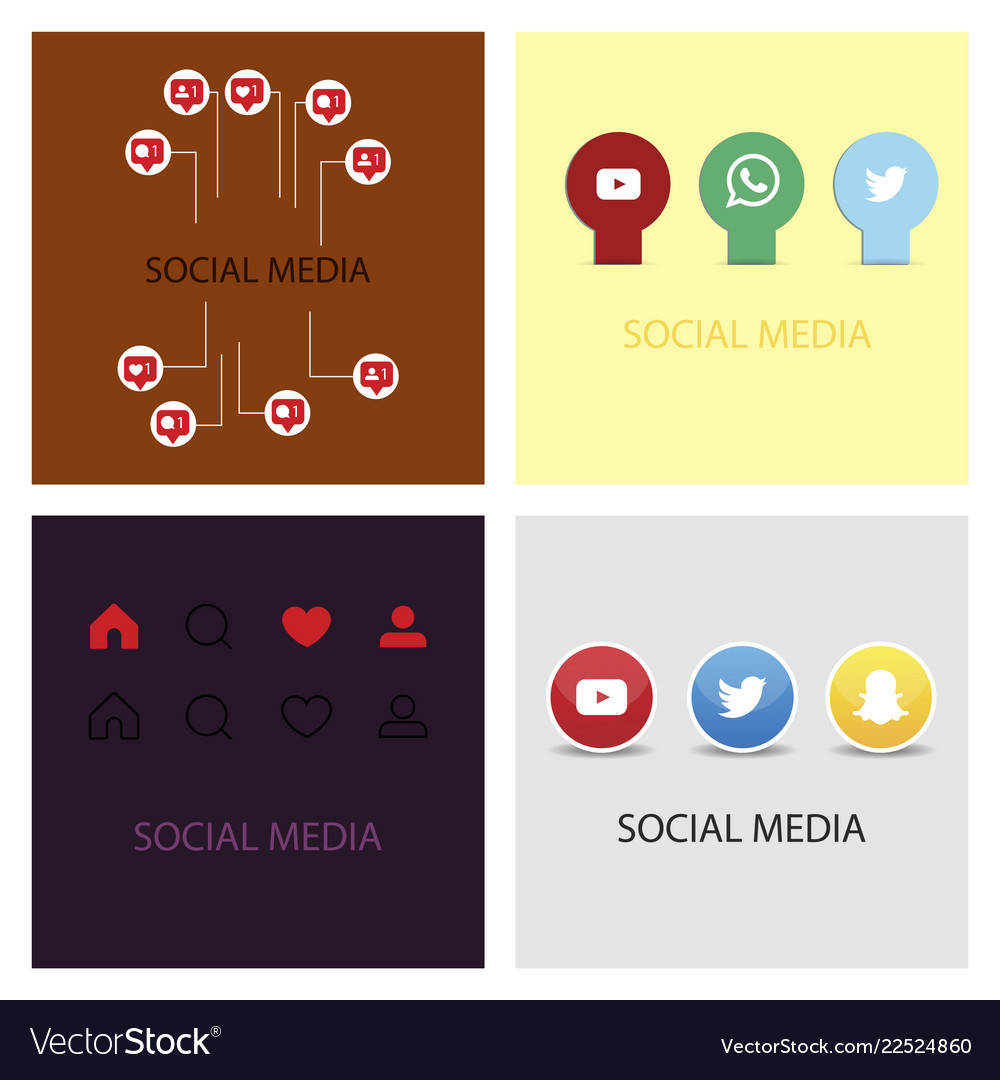 Social media icons facebook icon instagram Vector Image