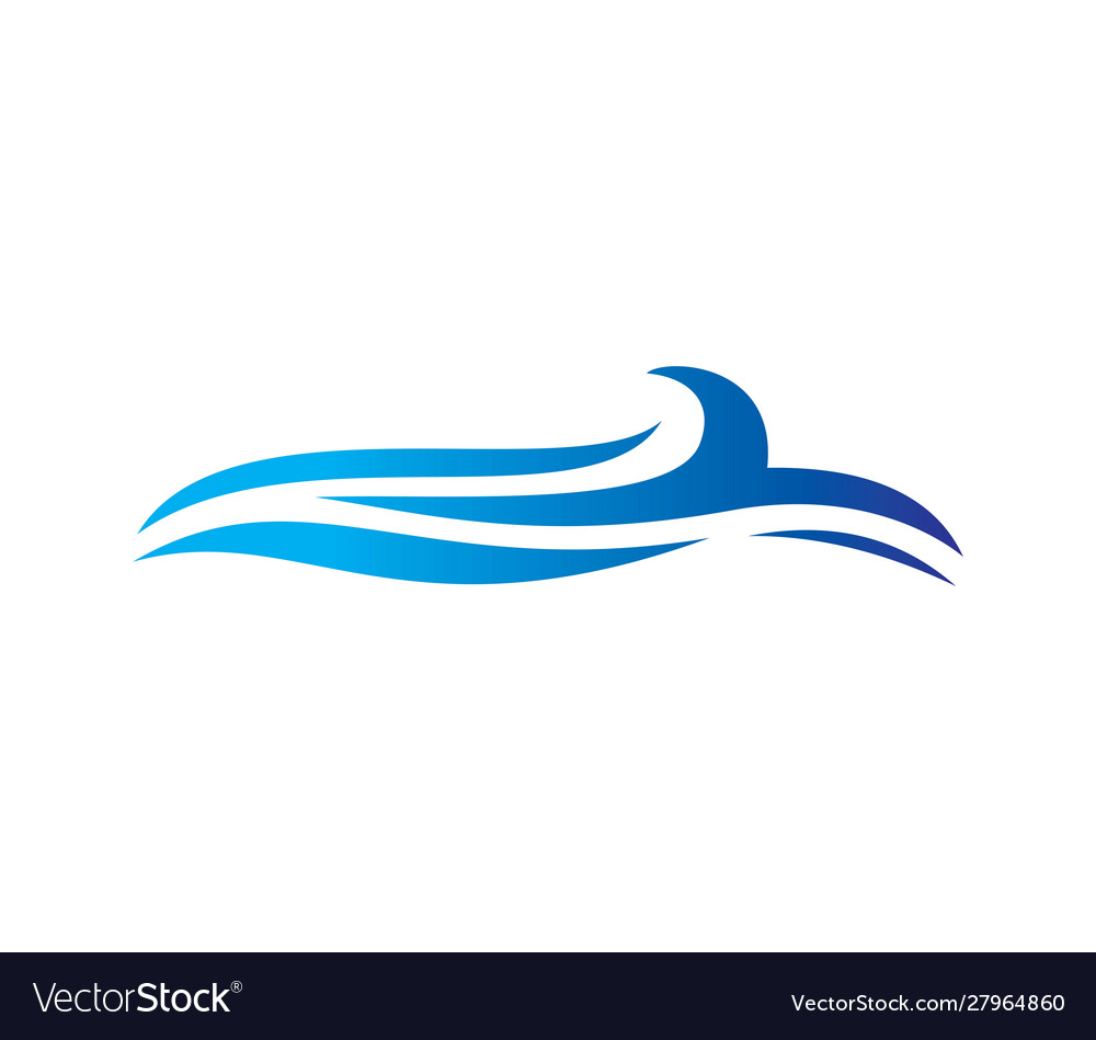 Water wave logo template design elements Vector Image