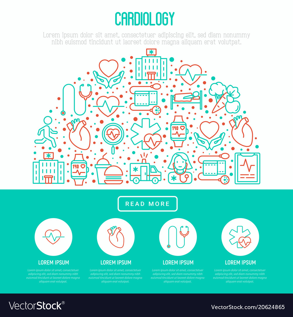 Kardiologie Konzept in Halbkreis
