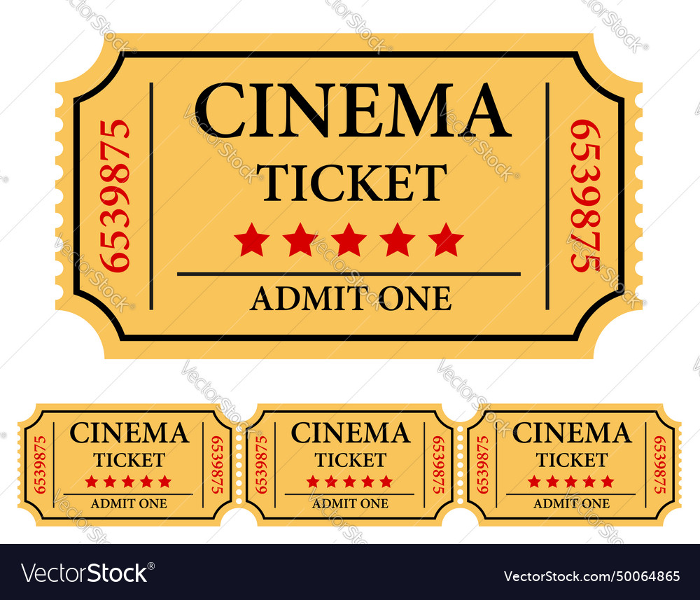 Cinema ticket stock Royalty Free Vector Image - VectorStock