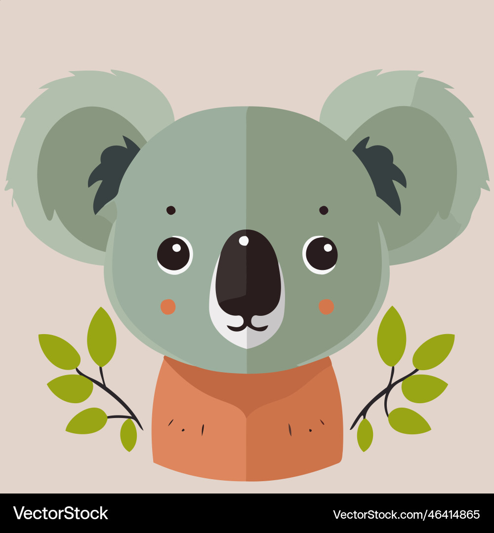 Common koala herbivore mammal animal face Vector Image