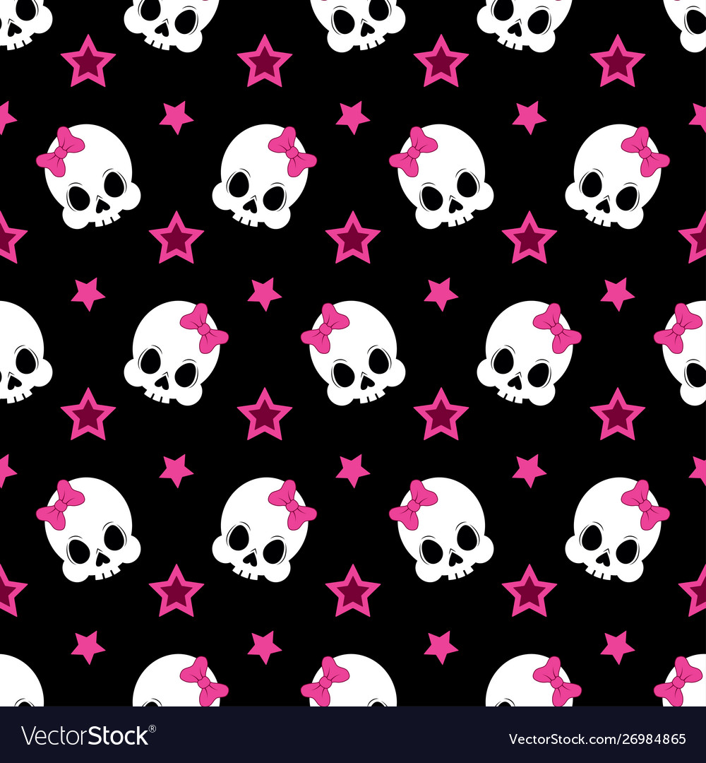Cute Skeleton Pattern with Bows