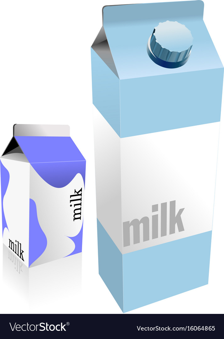 Dairy produces collection in carton box milk