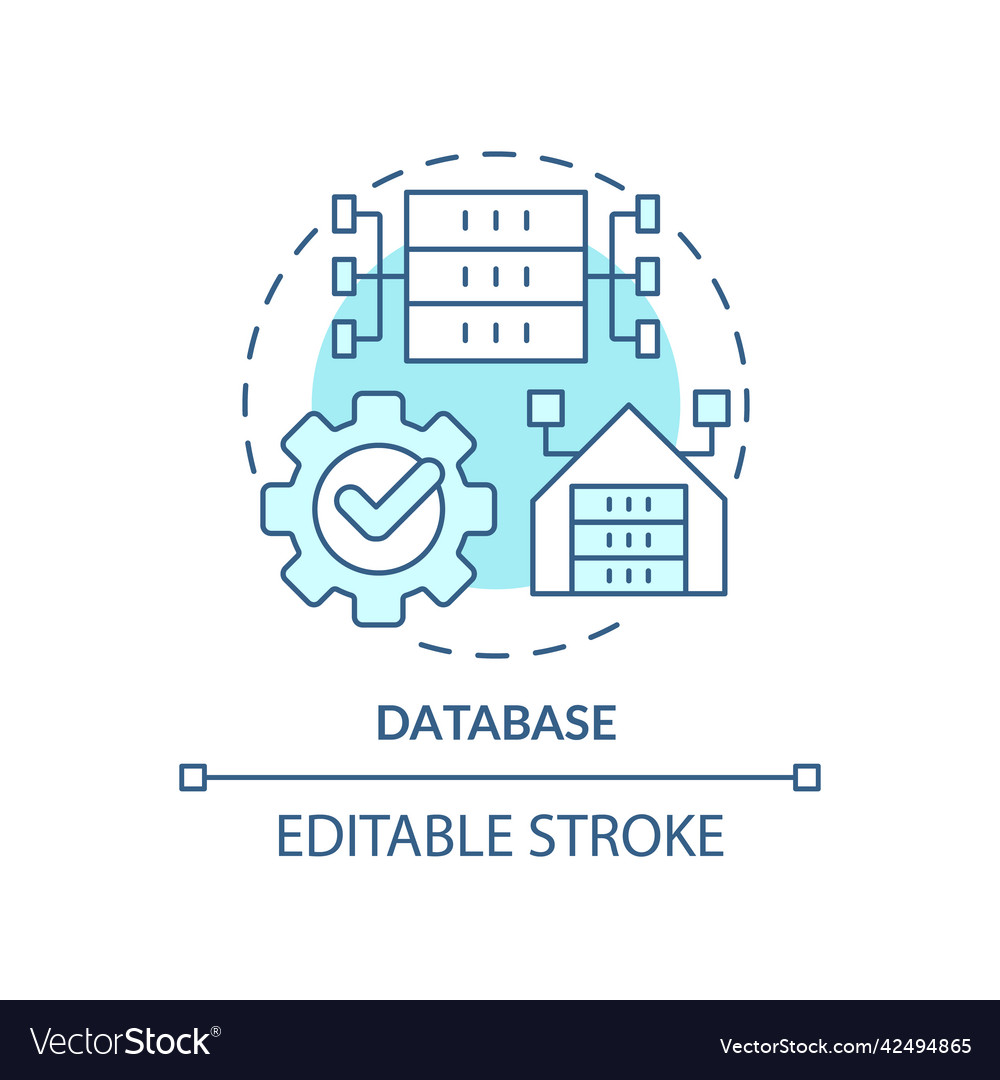 Database turquoise concept icon vector image Database turquoise concept icon