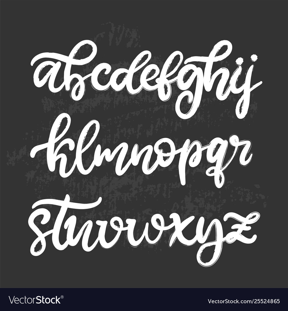 Hand Drawn Lettering Font Alphabet Royalty Free Vector Image 0015