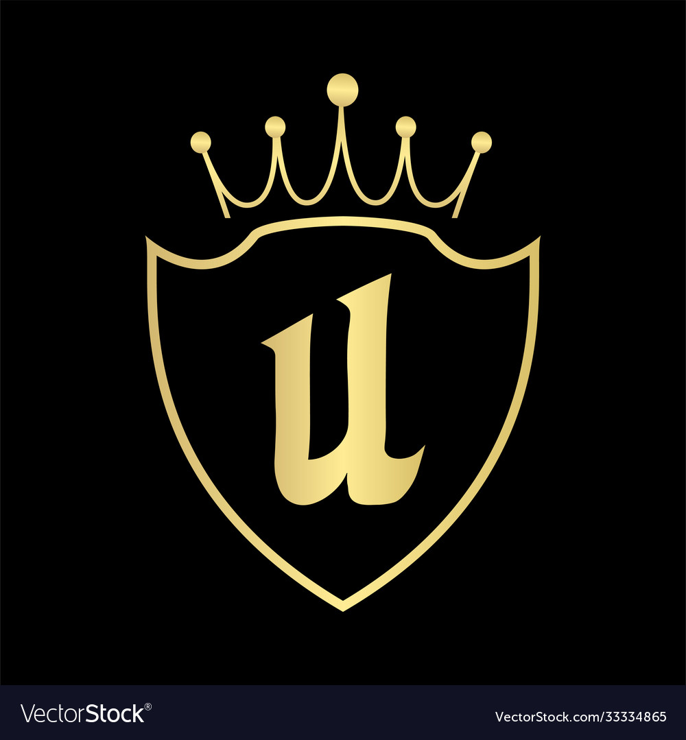 Logo u company gold letter design Royalty Free Vector Image