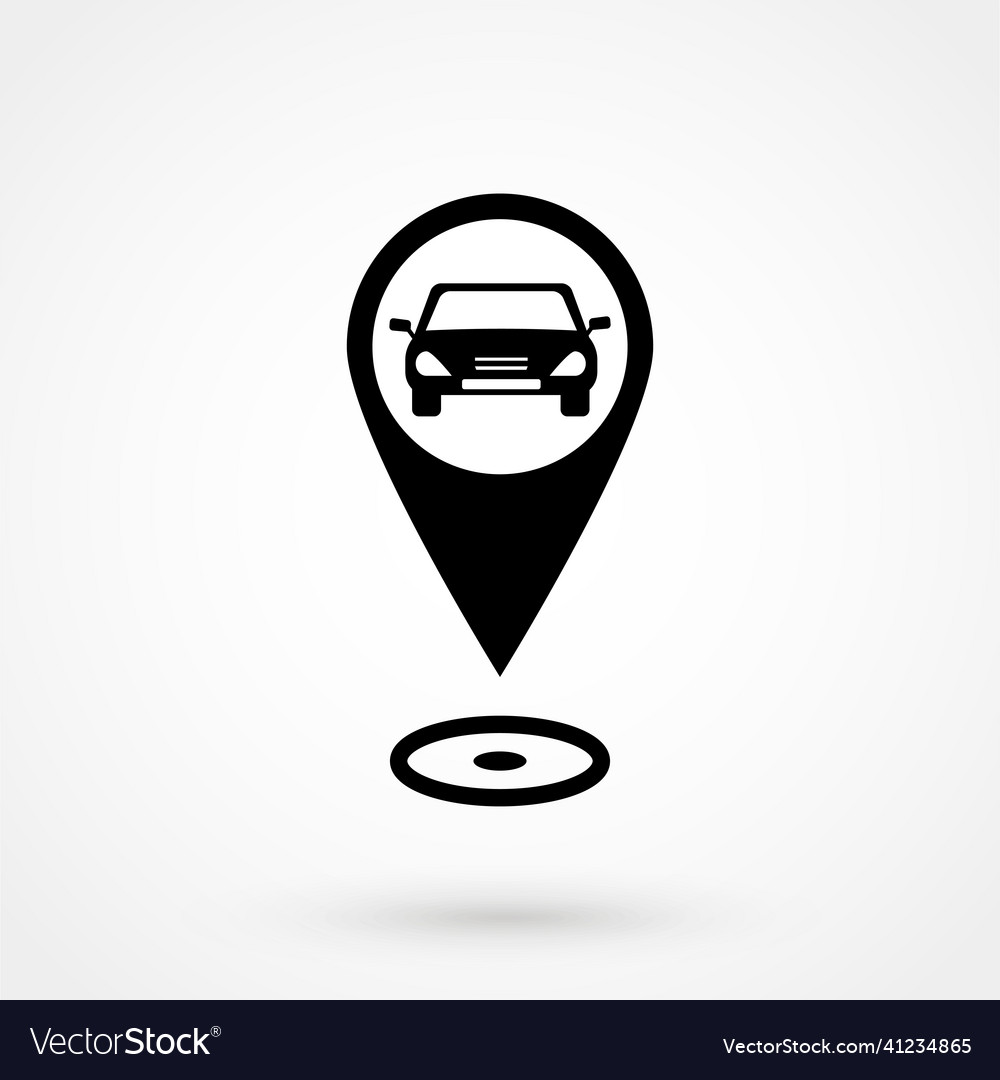 Kartenzeiger mit Autosymbol vector image Kartenzeiger mit Autosymbol
