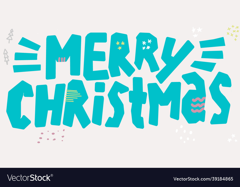 Merry christmas hand drawn lettering