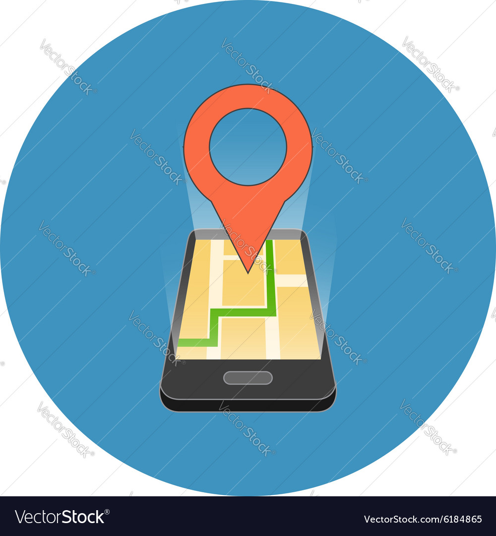 Mobile gps navigation concept isometric design