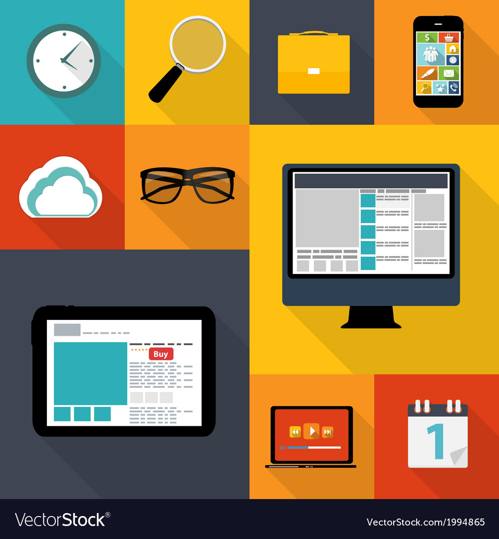 Modern flat icon set for web and mobile