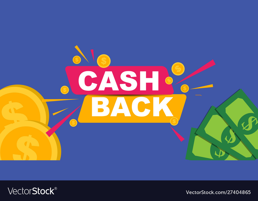 Money cashback poster with gold dollar coins