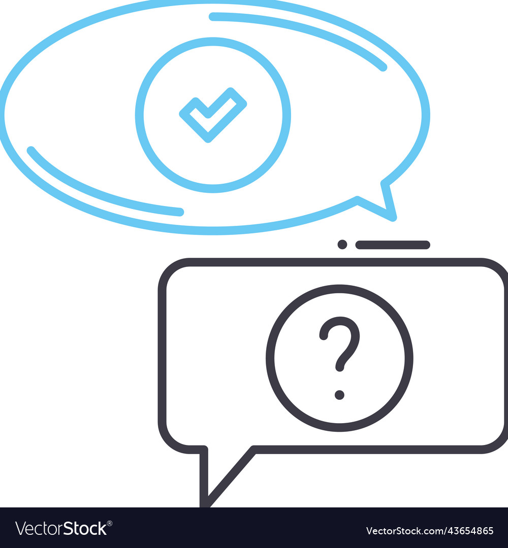 Qa testing line icon outline symbol vector image Qa testing line icon outline symbol