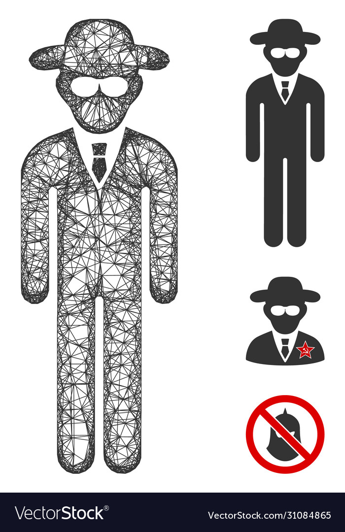 Security agent polygonal web mesh vector image Security agent polygonal web mesh