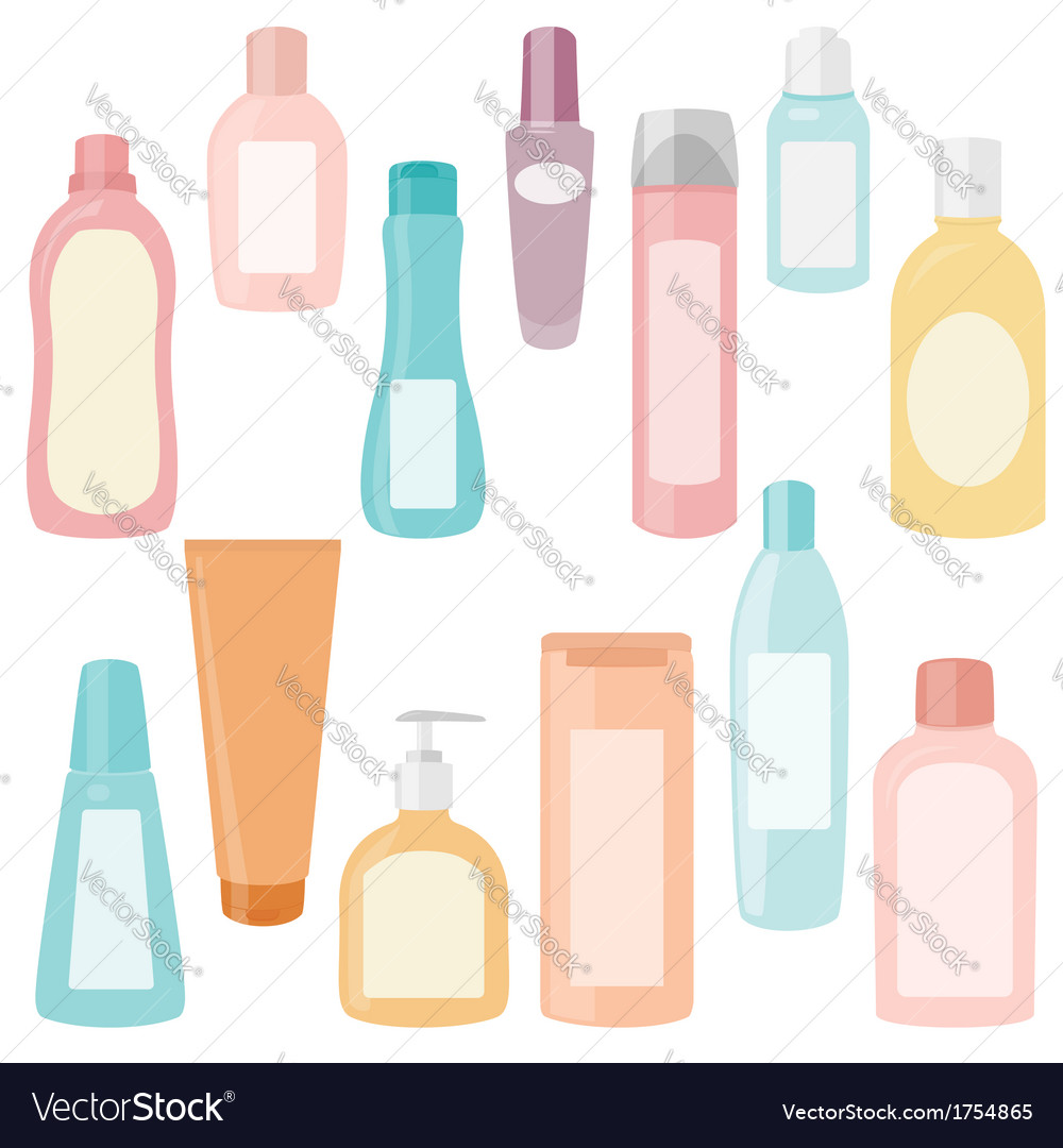 Set of cosmetics containers Royalty Free Vector Image