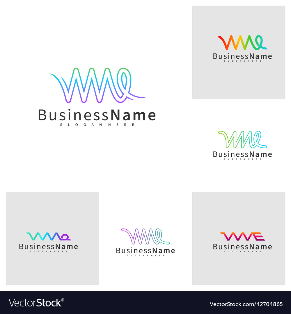 Set of letter wme logo design template initial