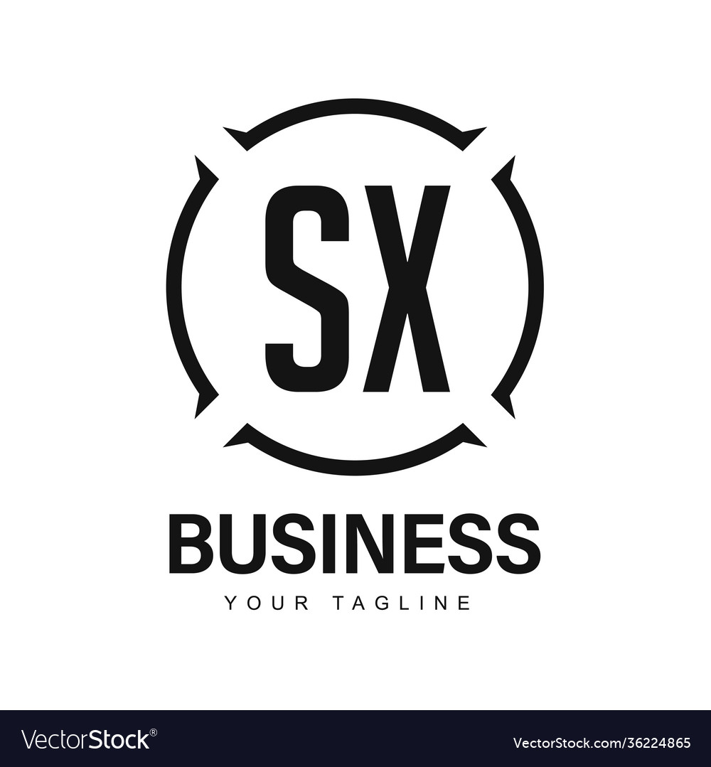 Sx initial a logo design with abstract style vector image Sx initial a logo design with abstract style