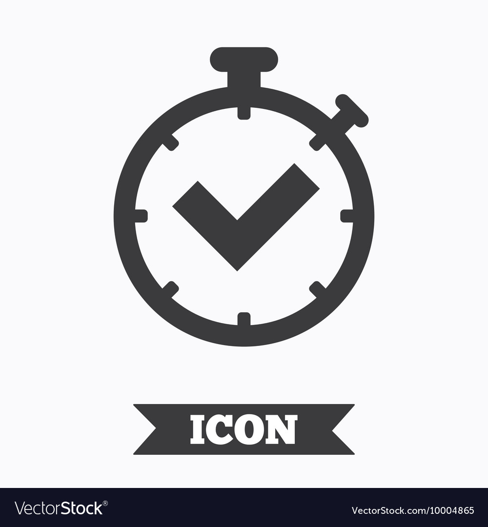 Timer sign icon check stopwatch symbol