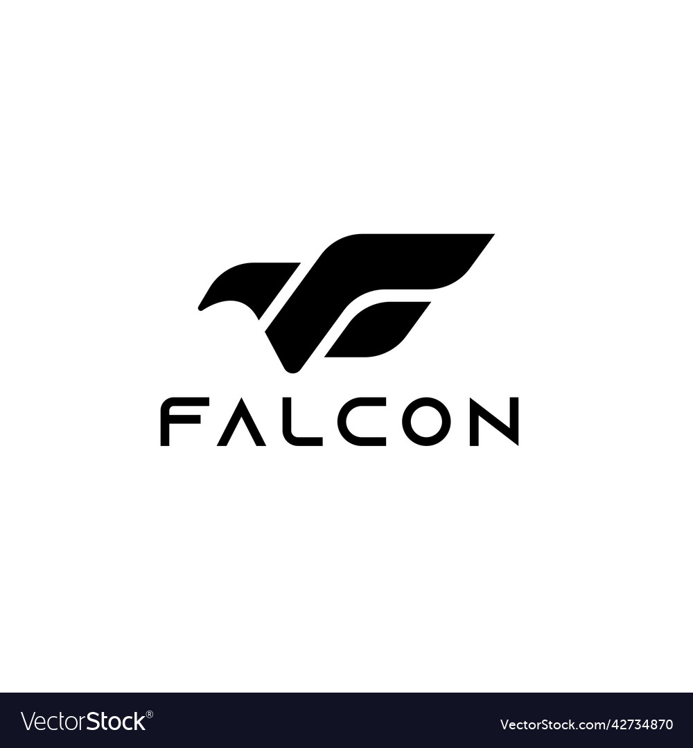 Abstract letter f falcon logo or eagle