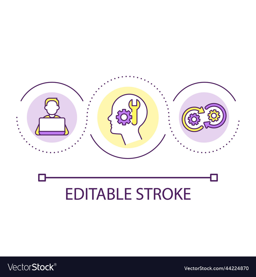 Acquire technical skills loop concept icon vector image Acquire technical skills loop concept icon