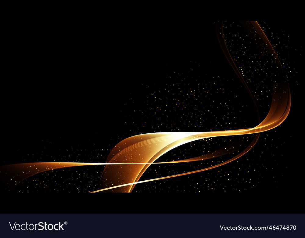 Black background with wavy lines gold color