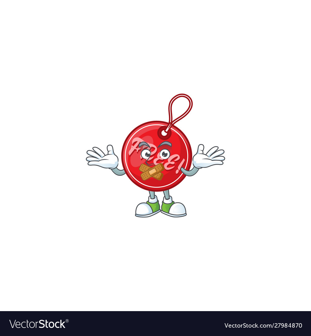 Christmas free tag isolated with mascot silent