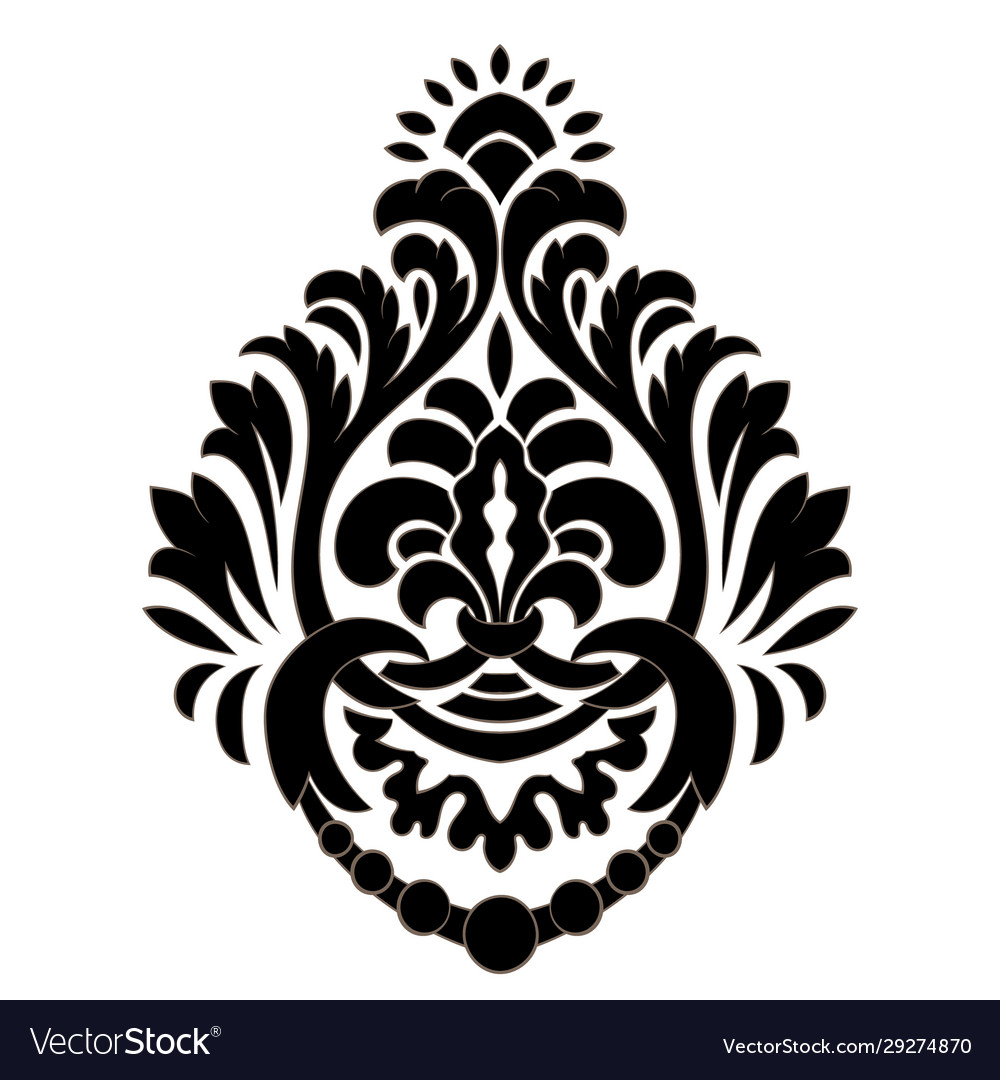 Damask element isolated central vector image Damask element isolated central
