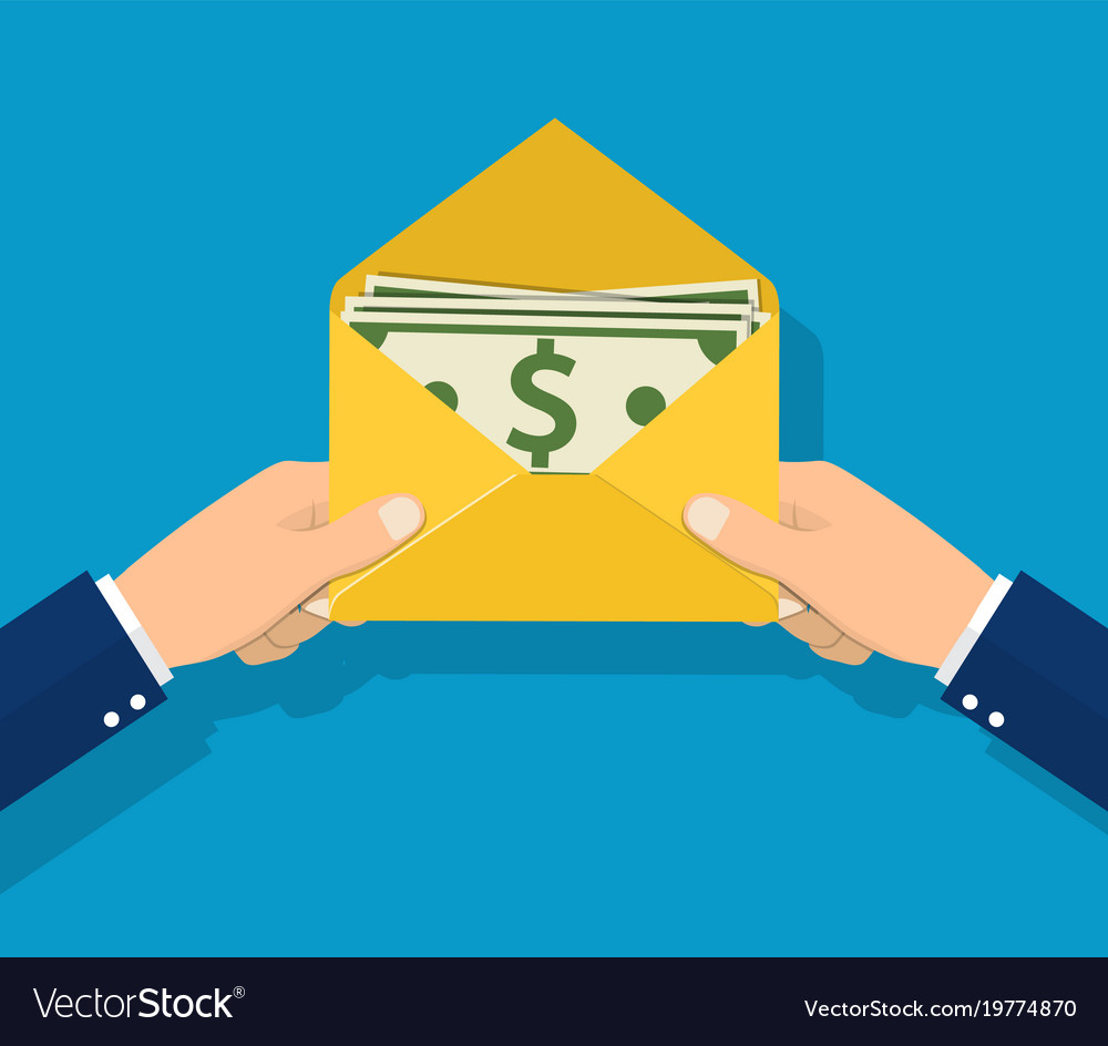 Give a salary wages in envelope Royalty Free Vector Image