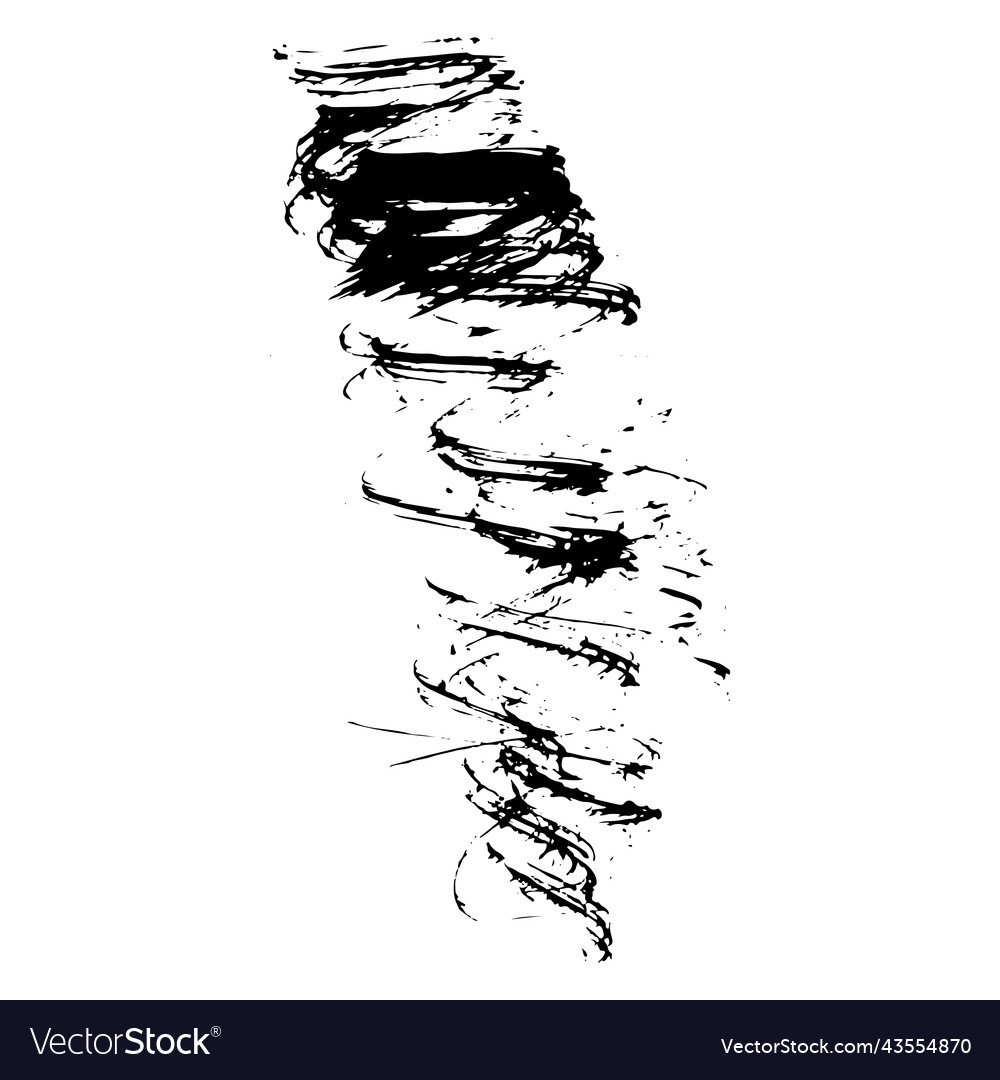 Hand drawn grunge ink brush stroke dirty black vector image Hand drawn grunge ink brush stroke dirty black