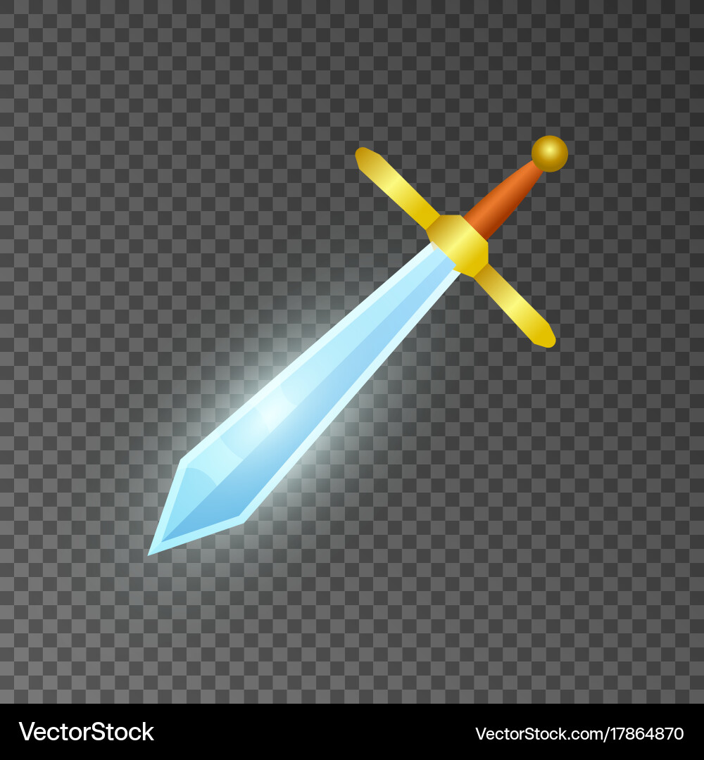 Magic sword isolated game element Royalty Free Vector Image