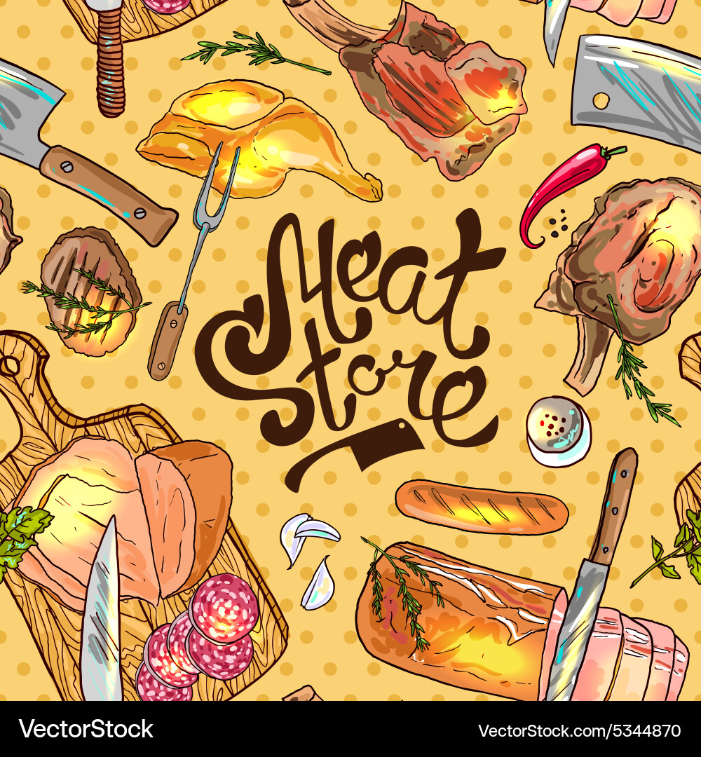 Meat store Royalty Free Vector Image - VectorStock