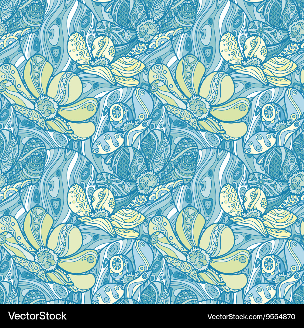 Seamless floral entangle pattern Royalty Free Vector Image