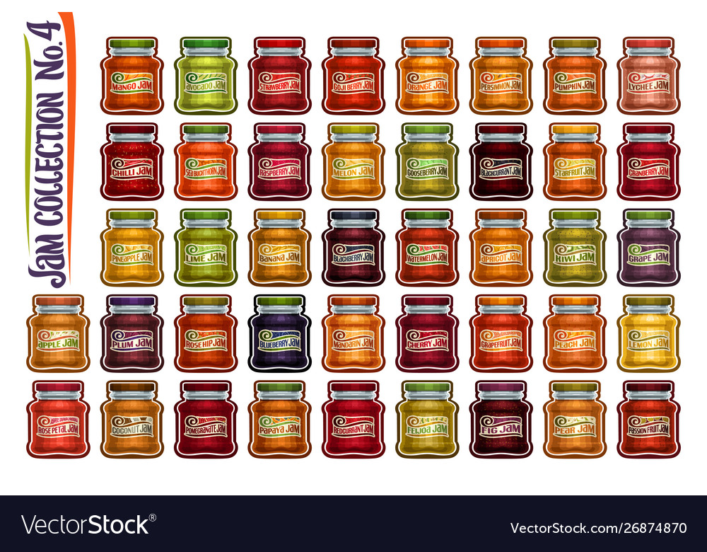 set-different-jam-jars-royalty-free-vector-image