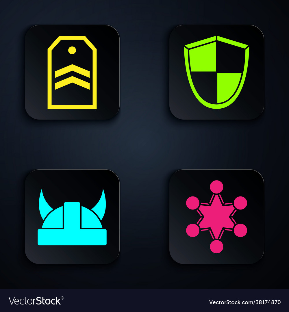 Set police badge chevron viking in horned helmet vector image Set police badge chevron viking in horned helmet