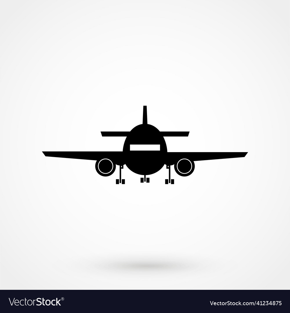 Airplane icon on white background